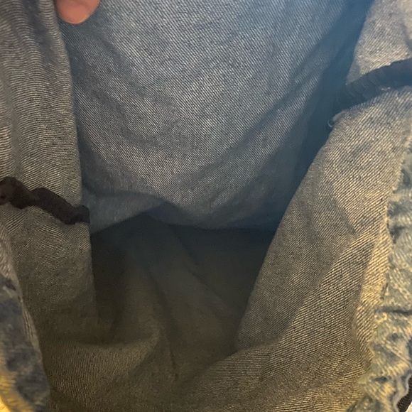 Hollister drawstring, denim backpack - Picture 3 of 5